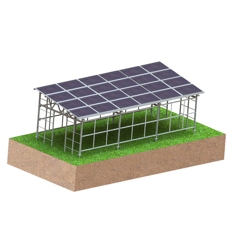 Sistema de montaje solar agrícola de invernadero